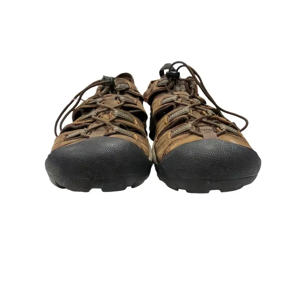 Keen Men's Sz 10.5 Arroyo II hiking sandals brown leather bungee lacing system